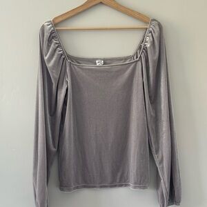 GAP Darling Gray Velvet Women's Top MEDIUM
